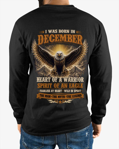 DECEMBER BORN WARRIOR EAGLE SHIRT DESIGN - FOR MAN - TLEE12 (SKU2605-225-12)