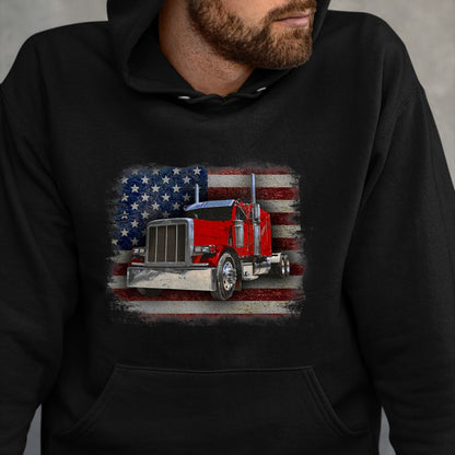 Best Truck Driver Life Shirt, Funny Trucker UnisexT-Shirt/Hoodie/Sweatshirt HLT00 - Trucker T-Shirt American Flag and Big Rig T-Shirt