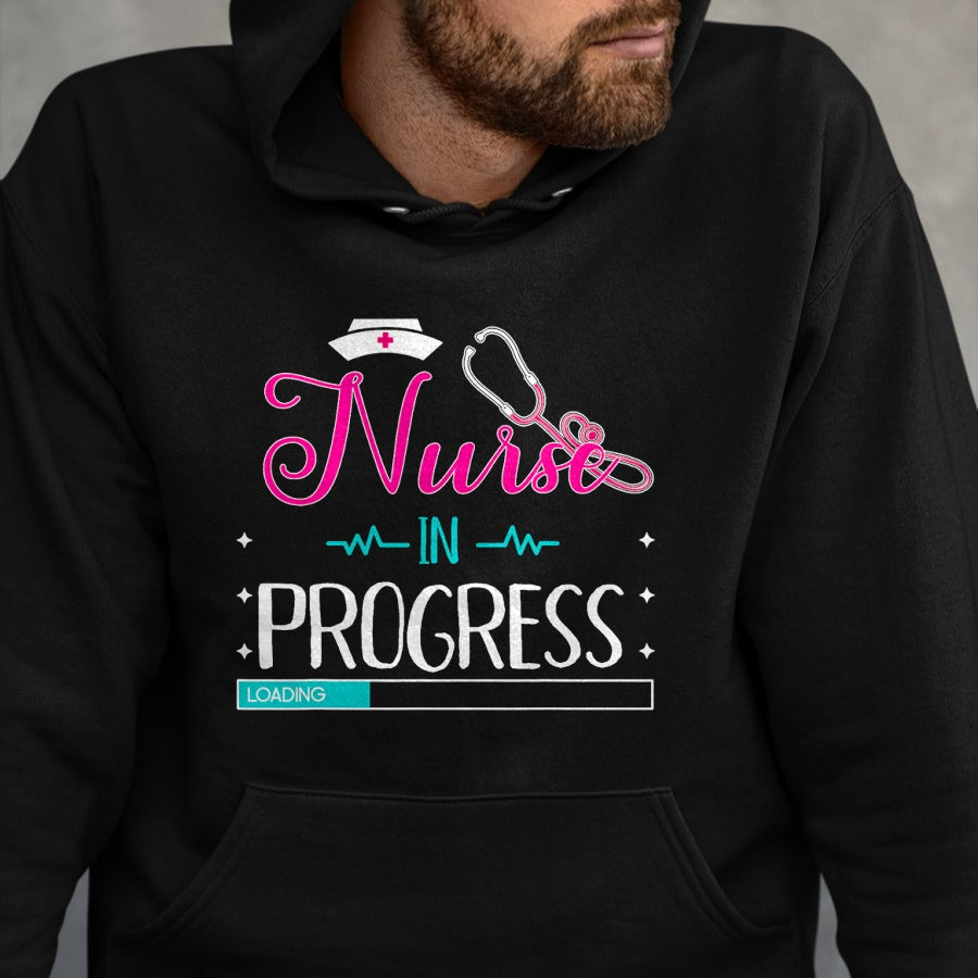 Funny Nurse Shirt, Nurse Unisex T-Shirt/Hoodie/Sweatshirt HLT00 - Nurse In Progress Loading Training Nursing Student T-Shirt
