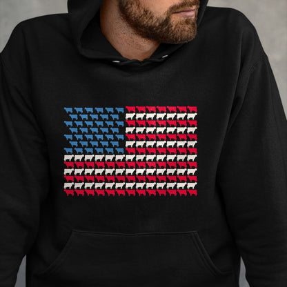Best Farmer Life Shirt, Funny Farmer UnisexT-Shirt/Hoodie/Sweatshirt HLT00 - Cow American Flag Heifer US 4th of July Farm Cattle USA Gift T-Shirt