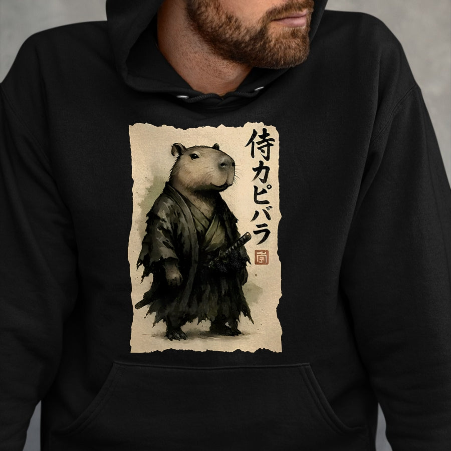 Cute Capybara Shirt, Funny Capybara Unisex T-Shirt/Hoodie/Sweatshirt HLT00 - Capybara Samurai Japanese Warrior Graphic Anime Ukiyo-e Art T-Shirt