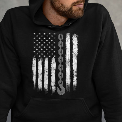 Best Truck Driver Life Shirt, Funny Trucker UnisexT-Shirt/Hoodie/Sweatshirt HLT00 - Tow Truck Driver Gift Men USA Flag Towing Hook for US T-Shirt