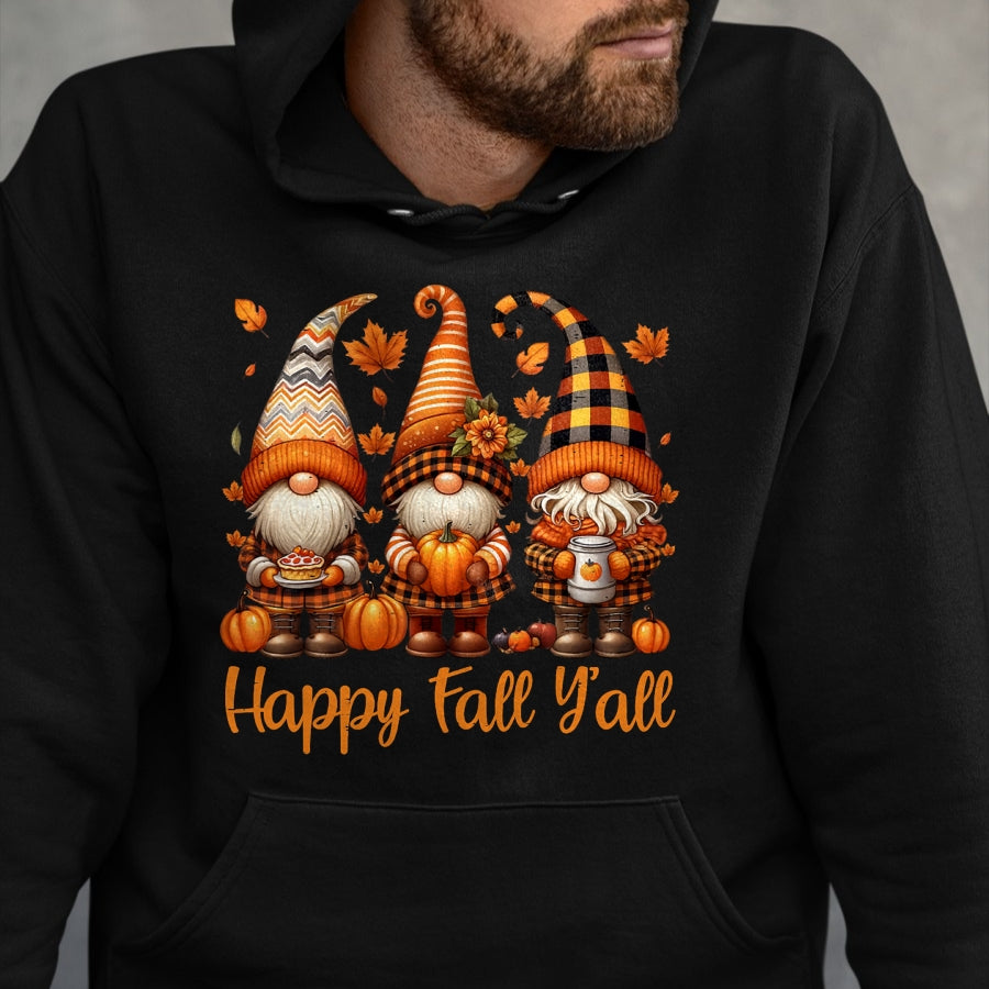 Best Thanksgiving Family Shirt , Funny Thanksgiving UnisexT-Shirt/Hoodie/Sweatshirt HLT00 - Happy Fall Y'all Gnome Pumpkin Autumn Thanksgiving Men Women T-Shirt