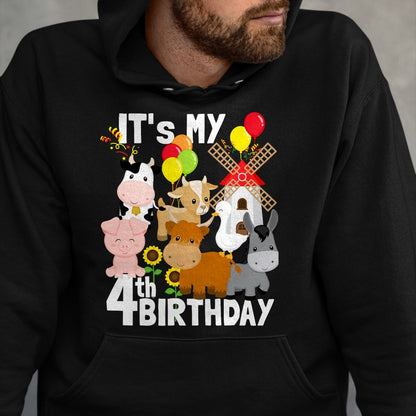 Best Farmer Life Shirt, Funny Farmer UnisexT-Shirt/Hoodie/Sweatshirt HLT00 - Farm Animals 4 Year Old It's My 4th Birthday Party Farm T-Shirt
