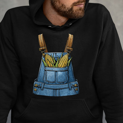 Best Farmer Life Shirt, Funny Farmer UnisexT-Shirt/Hoodie/Sweatshirt HLT00 - Corn Pocket Fake Denim Overalls Farmer Costume T-Shirt