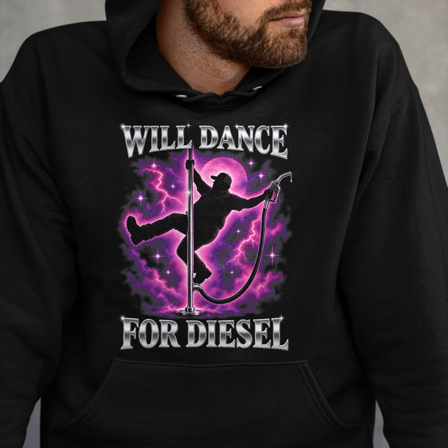 Best Truck Driver Life Shirt, Funny Trucker UnisexT-Shirt/Hoodie/Sweatshirt HLT00 - Will Dance for Diesel Funny Truck Driver Automotive Humor T-Shirt (2)