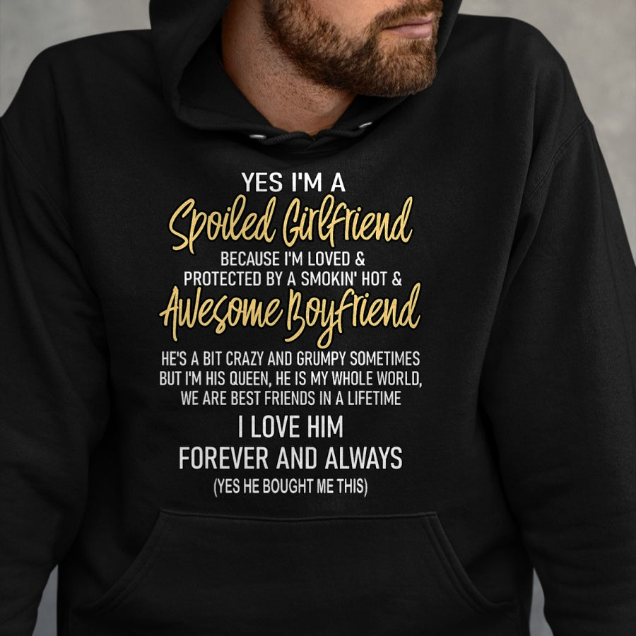Best Wife Shirt, Wife and Husband Unisex T-Shirt/Hoodie/Sweatshirt HLT00 - Gift for wife T shirt, lucky wife   Lucky Wife Yes I'm A Spoiled Loved Protected Girlfriend T-Shirt