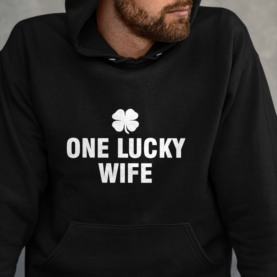 Best Wife Shirt, Wife and Husband Unisex T-Shirt/Hoodie/Sweatshirt HLT00 - Gift for wife T shirt, lucky wife   One Lucky Wife Long Sleeve T-Shirt (1)