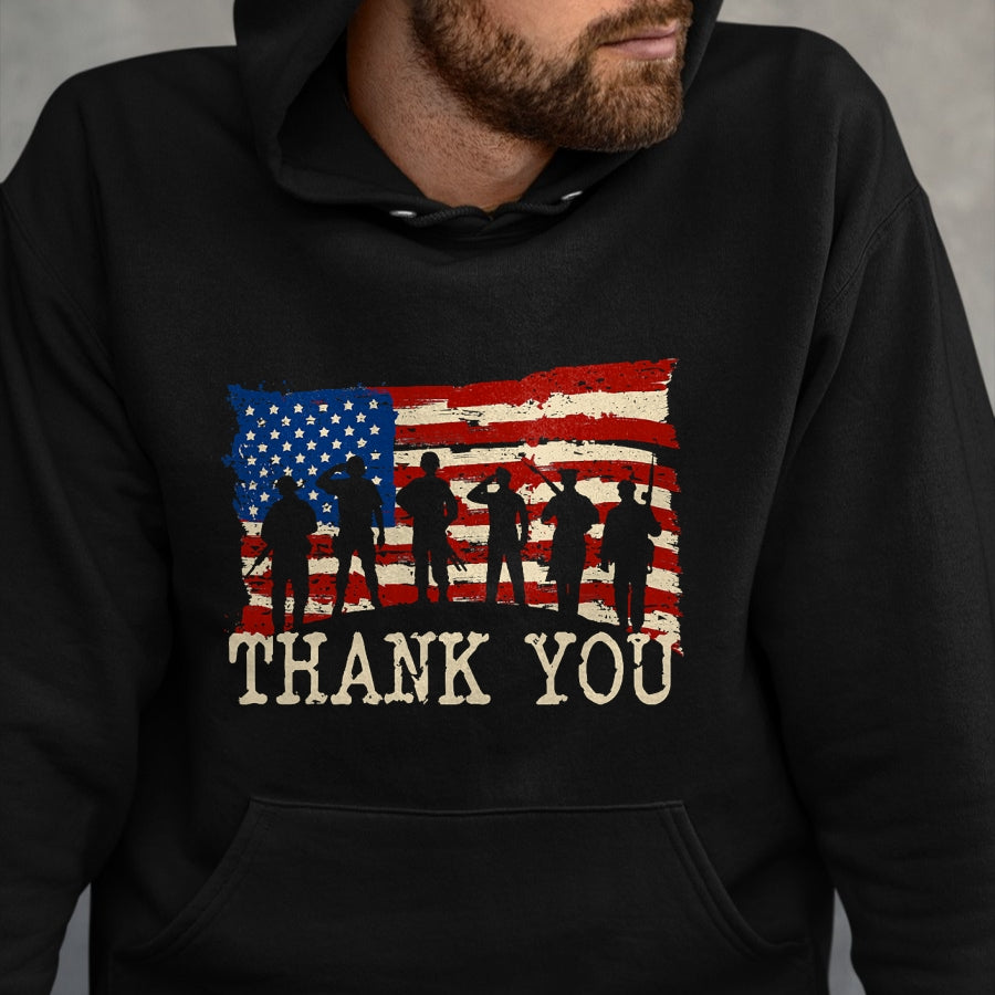 Proud Veteran Shirt, Funny Veteran UnisexT-Shirt/Hoodie/Sweatshirt HLT00 - American Flag Thank You Veterans Proud Veteran T-Shirt