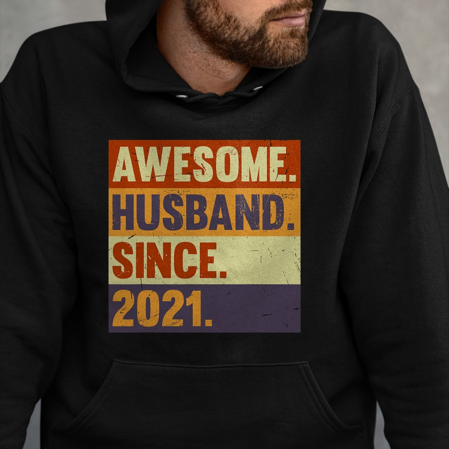 Best Wife Shirt, Wife and Husband Unisex T-Shirt/Hoodie/Sweatshirt HLT00 - 3rd Year Wedding Anniversary Epic Awesome Husband Since 2021 T-Shirt