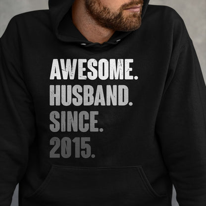 Best Wife Shirt, Wife and Husband Unisex T-Shirt/Hoodie/Sweatshirt HLT00 - 9th Year Wedding Anniversary Epic Awesome Husband Since 2015 T-Shirt