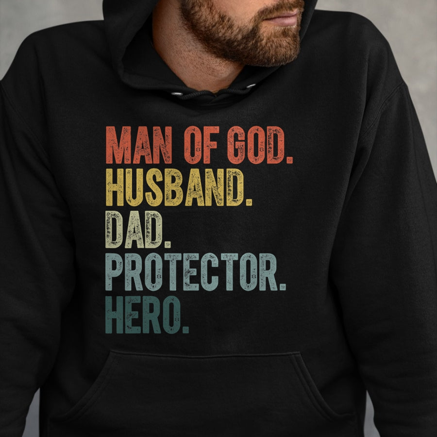 Best Wife Shirt, Wife and Husband Unisex T-Shirt/Hoodie/Sweatshirt HLT00 - Man of God Husband Dad Protector Hero Father's Day Men T-Shirt