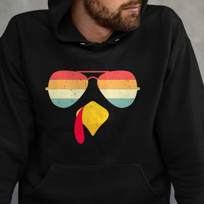 Best Thanksgiving Family Shirt , Funny Thanksgiving UnisexT-Shirt/Hoodie/Sweatshirt HLT00 - Cool Turkey Face with Sunglasses Funny Thanksgiving for Boys T-Shirt