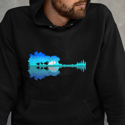 Guitar Lover Shirt, Funny Guitar UnisexT-Shirt/Hoodie/Sweatshirt HLT00 - Guitar Lake Shadow Love Guitar Musician T-Shirt