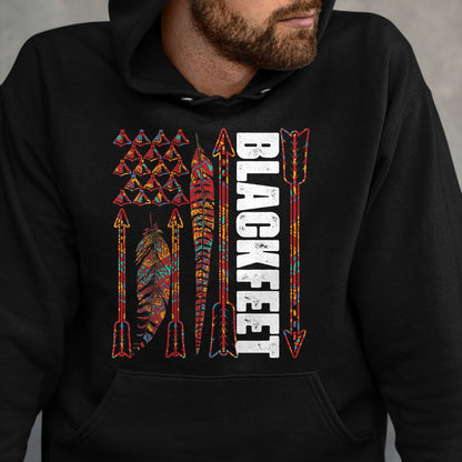 Native American T-Shirts, Vintage Native American Unisex T-Shirt/Hoodie/Sweatshirt HLT00 - Blackfeet Flag - Native Pride American Indian Tribe Premium