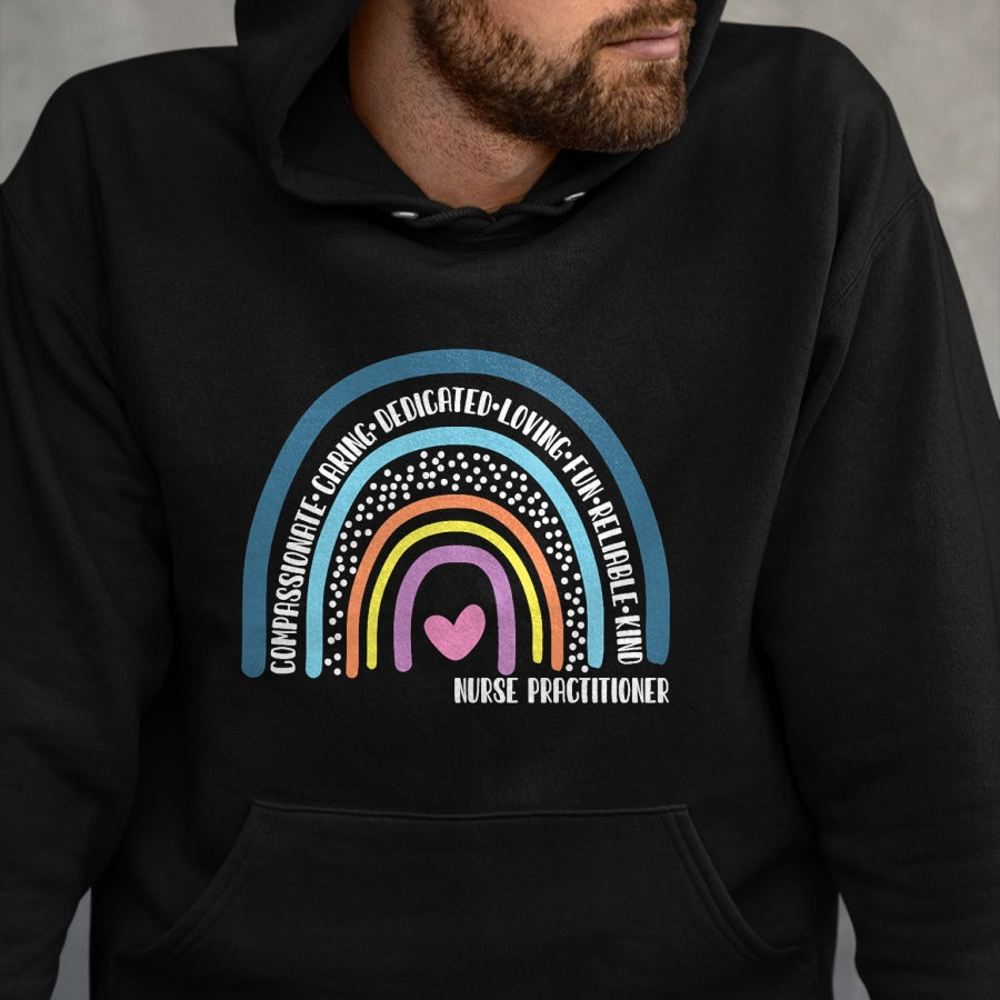 Funny Nurse Shirt, Nurse Unisex T-Shirt/Hoodie/Sweatshirt HLT00 - Nurse Practitioner Cute Rainbow T-Shirt