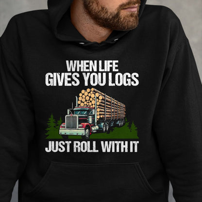 Best Truck Driver Life Shirt, Funny Trucker UnisexT-Shirt/Hoodie/Sweatshirt HLT00 - Log Truck Driver Timber Lorry Funny Logging Truck T-Shirt (1)