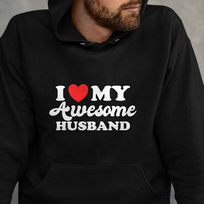 Best Wife Shirt, Wife and Husband Unisex T-Shirt/Hoodie/Sweatshirt HLT00 - I Love My Awesome Husband Funny Wife Married Women Sarcastic T-Shirt (1)