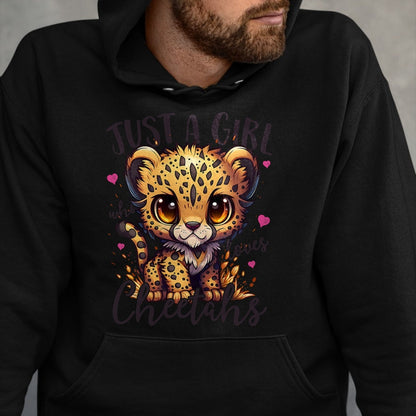 Cat Love Shirt, Funny Cat Lover Gift UnisexT-Shirt/Hoodie/Sweatshirt HLT00 - Just A Girl Who Loves Cheetahs Women Cheetah Cat Lover T-Shirt