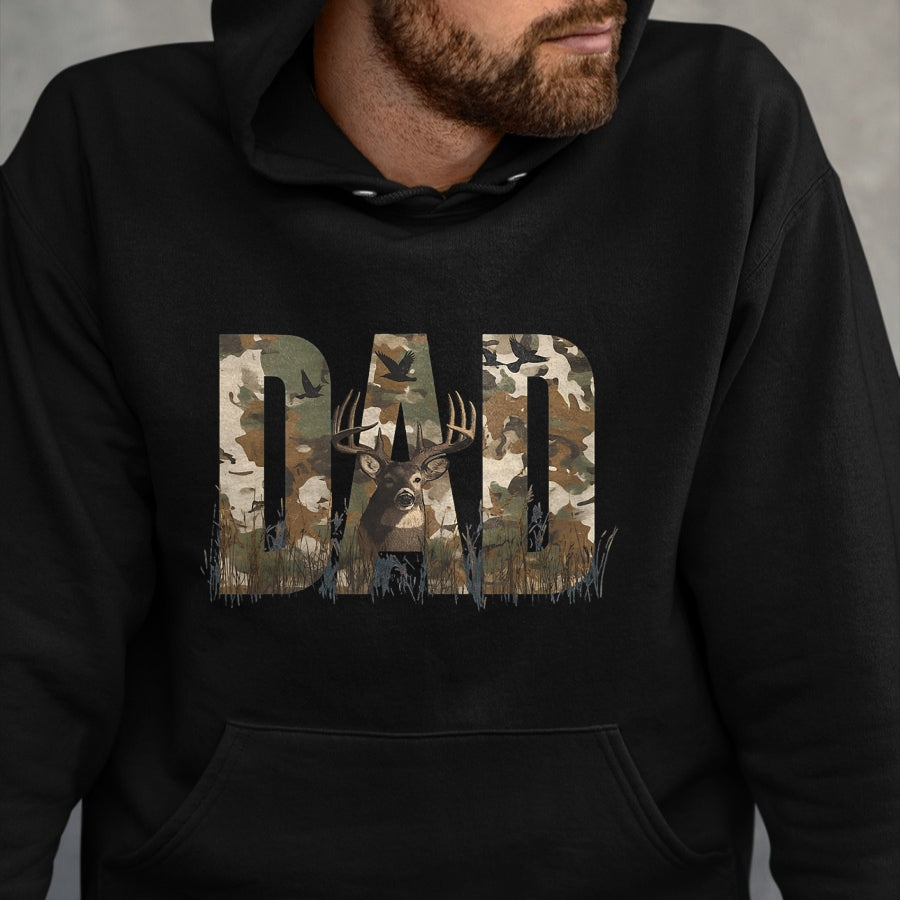 Funny Hunting Shirt, Gift For Hunting Lover Unisex T-Shirt/Hoodie/Sweatshirt HLT00 - Retro Camo Dad Quote Funny Deer Animal Hunting Outdoorsman T-Shirt