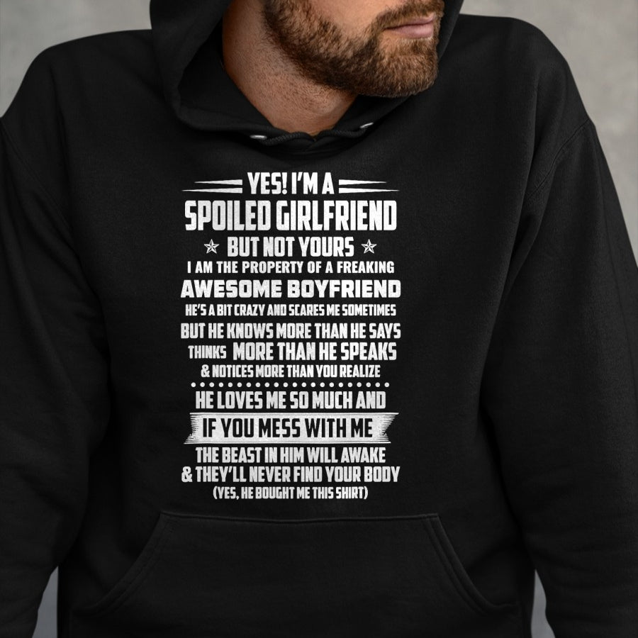 Best Wife Shirt, Wife and Husband Unisex T-Shirt/Hoodie/Sweatshirt HLT00 - yes! i'm a spoiled girlfriend but not yours T-Shirt