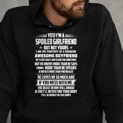 Best Wife Shirt, Wife and Husband Unisex T-Shirt/Hoodie/Sweatshirt HLT00 - yes! i'm a spoiled girlfriend but not yours T-Shirt