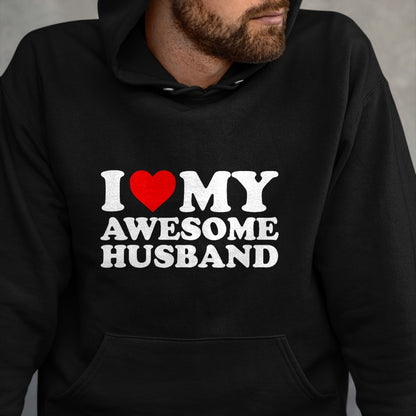 Best Wife Shirt, Wife and Husband Unisex T-Shirt/Hoodie/Sweatshirt HLT00 - I Love My Awesome Husband T-Shirt T-Shirt (1)