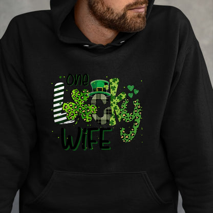 Best Wife Shirt, Wife and Husband Unisex T-Shirt/Hoodie/Sweatshirt HLT00 - Gift for wife T shirt, lucky wife   One Lucky Wife St Patricks Day Mom Mother Shamrock Leopard T-Shi