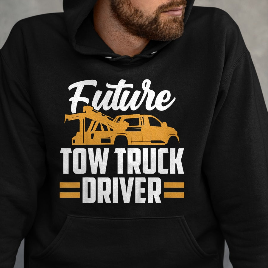 Best Truck Driver Life Shirt, Funny Trucker UnisexT-Shirt/Hoodie/Sweatshirt HLT00 - Kids Future Tow Truck Driver T-Shirt