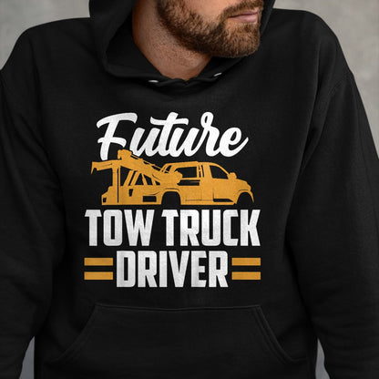 Best Truck Driver Life Shirt, Funny Trucker UnisexT-Shirt/Hoodie/Sweatshirt HLT00 - Kids Future Tow Truck Driver T-Shirt
