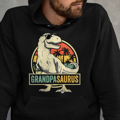 Best Grandpa Shirt, Proud Grandpa Unisex T-Shirt/Hoodie/Sweatshirt HLT00 - Grandpasaurus T Rex Dinosaur Grandpa Saurus Family Matching T-Shirt