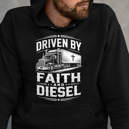 Best Truck Driver Life Shirt, Funny Trucker UnisexT-Shirt/Hoodie/Sweatshirt HLT00 - Driven Faith and Diesel Trucking Jesus Christian Trucker T-Shirt (2)