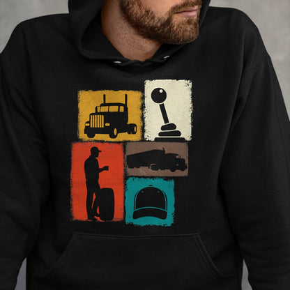 Best Truck Driver Life Shirt, Funny Trucker UnisexT-Shirt/Hoodie/Sweatshirt HLT00 - Trucker Vintage Collage Trucking Men Truck Driver T-Shirt