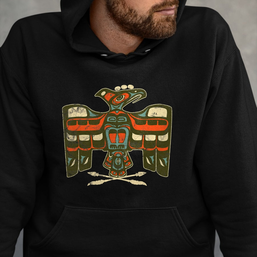 Native American T-Shirts, Vintage Native American Unisex T-Shirt/Hoodie/Sweatshirt HLT00 - vintage Native American Indian Totem Bird Art