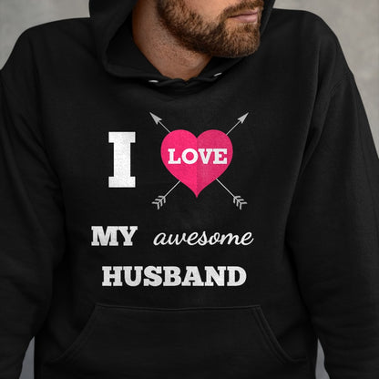 Best Wife Shirt, Wife and Husband Unisex T-Shirt/Hoodie/Sweatshirt HLT00 - I Love My Awesome Husband Shirt Heart & Arrow Cool Wife Tee T-Shirt (1)