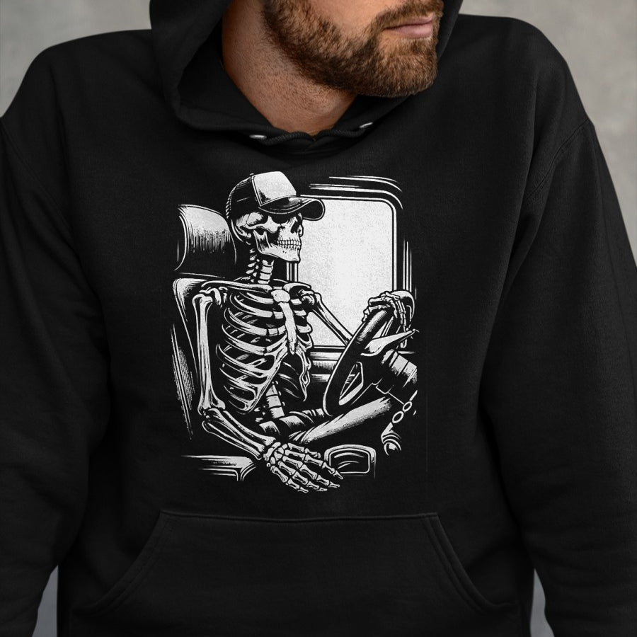 Best Truck Driver Life Shirt, Funny Trucker UnisexT-Shirt/Hoodie/Sweatshirt HLT00 - Skeleton Truck Driver Funny Big Trucking Truck Enthusiasts T-Shirt