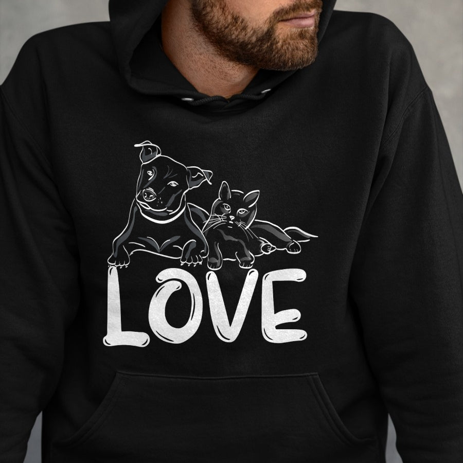 Cat Love Shirt, Funny Cat Lover Gift UnisexT-Shirt/Hoodie/Sweatshirt HLT00 - I Love My Cat Dog Animal Paws T-Shirt for Men Women Kids