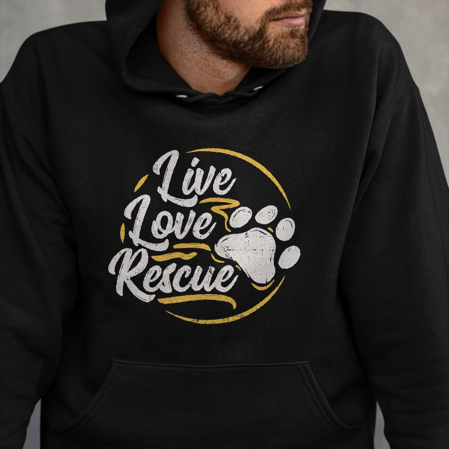 Dog Love Shirt, Dog Lover Gift T-Shirt/Hoodie/Sweatshirt HLT00 - Live Love Rescue - Dog Lover Adopt a Dog Adoption T-Shirt T-Shirt