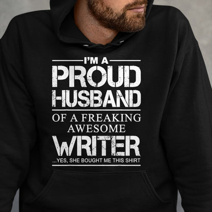 Best Wife Shirt, Wife and Husband Unisex T-Shirt/Hoodie/Sweatshirt HLT00 - Mens Proud Husband Of Awesome Writer Tee Gift - Author's Husband T-Shirt