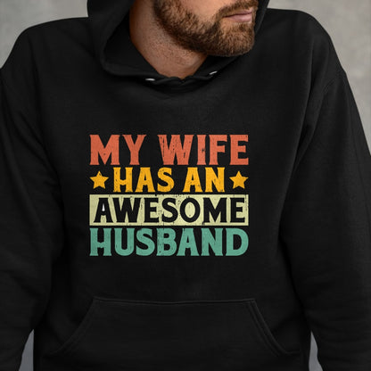 Best Wife Shirt, Wife and Husband Unisex T-Shirt/Hoodie/Sweatshirt HLT00 - My Wife has an awesome Husband T-Shirt (1)
