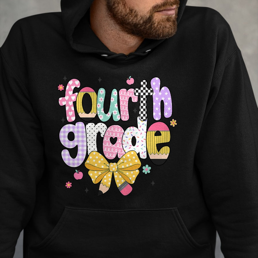 Best Student Shirt, Funny Back To School UnisexT-Shirt/Hoodie/Sweatshirt HLT00 - Preppy Fourth Grade Teacher 4th Grade Back to School Girls T-Shirt (2)