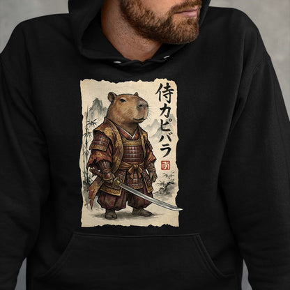 Cute Capybara Shirt, Funny Capybara Unisex T-Shirt/Hoodie/Sweatshirt HLT00 - Samurai Capybara Japanese Art Vintage Graphic Funny Animal T-Shirt