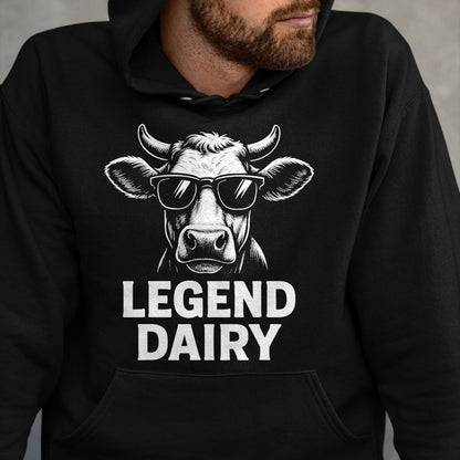 Best Farmer Life Shirt, Funny Farmer UnisexT-Shirt/Hoodie/Sweatshirt HLT00 - Legend Dairy Cool Cow Sunglasses Funny Farming Cow Pun T-Shirt