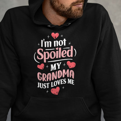 Best Wife Shirt, Wife and Husband Unisex T-Shirt/Hoodie/Sweatshirt HLT00 - I'm Not Spoiled My Grandma Just Loves Me Grandma Hearts T-Shirt