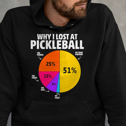 Funny Pickleball Shirt, Pickleball Lover Unisex T-Shirt/Hoodie/Sweatshirt HLT00 - Funny Why I Lose at Pickleball Gifts for Men Women Kids T-Shirt