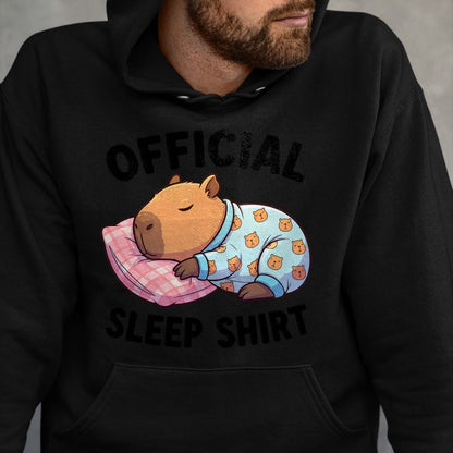 Cute Capybara Shirt, Funny Capybara Unisex T-Shirt/Hoodie/Sweatshirt HLT00 - Cute Kawaii Sleeping Capybara Official Sleepshirt Nightgown T-Shirt