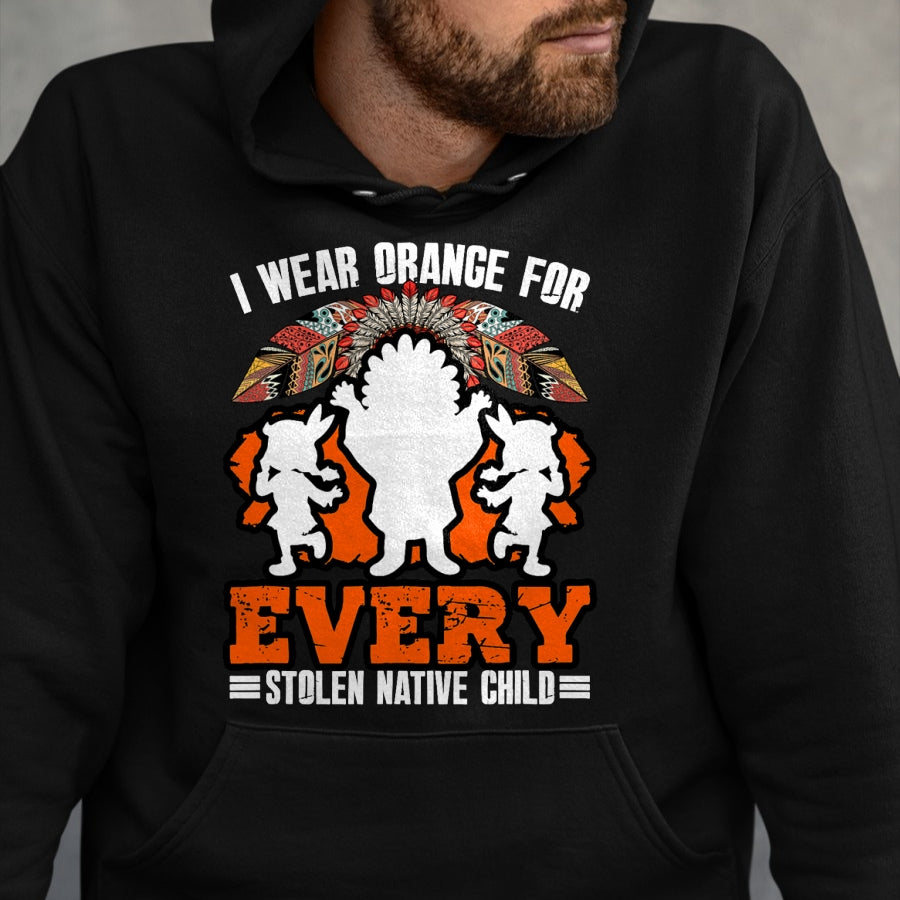 Native American T-Shirts, Vintage Native American Unisex T-Shirt/Hoodie/Sweatshirt HLT00 - Indian Pride Native American Wear Orange For Native Child