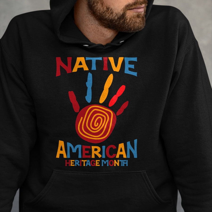Native American T-Shirts, Vintage Native American Unisex T-Shirt/Hoodie/Sweatshirt HLT00 - Native American Heritage Month Hand Indigenous Native Pride