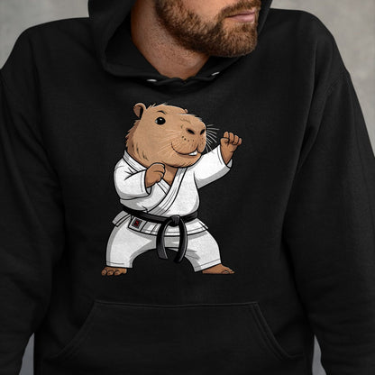 Cute Capybara Shirt, Funny Capybara Unisex T-Shirt/Hoodie/Sweatshirt HLT00 - Martial Arts Capybara Funny Karate Taekwondo Jiu Jitsu Judo T-Shirt