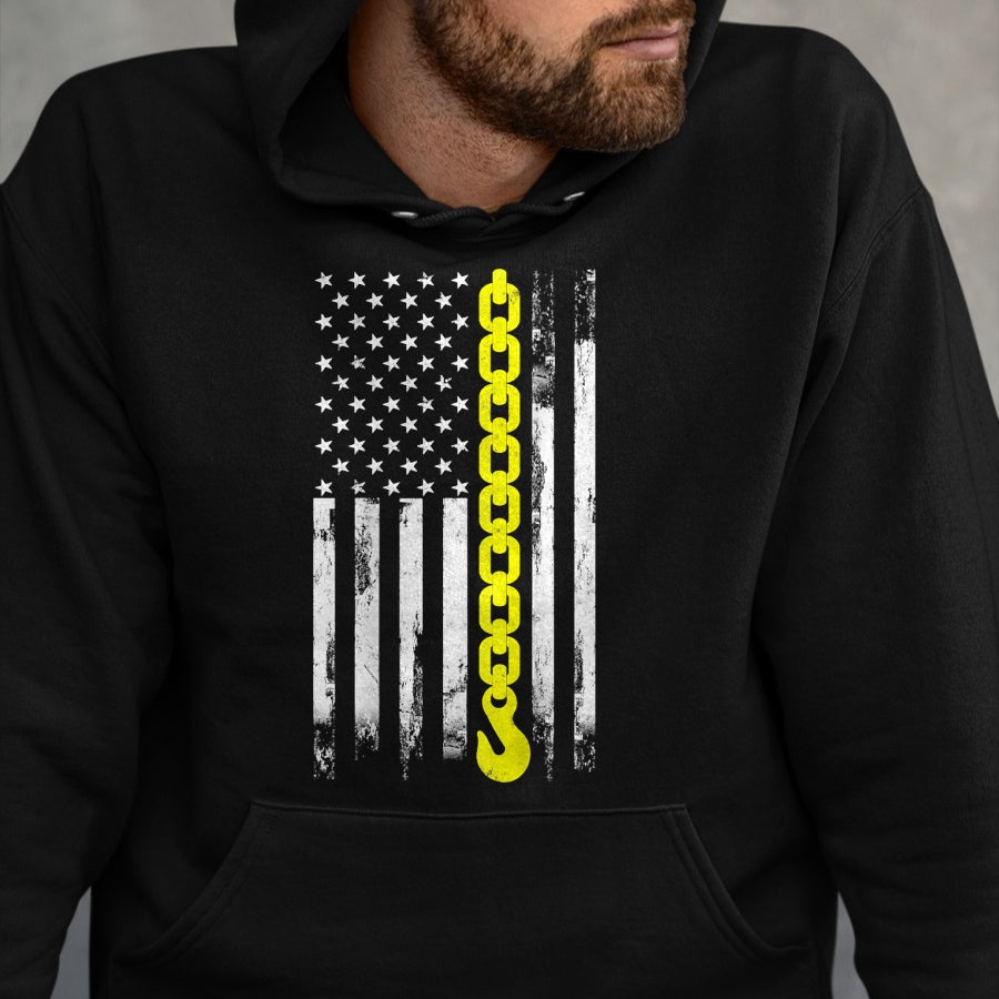 Best Truck Driver Life Shirt, Funny Trucker UnisexT-Shirt/Hoodie/Sweatshirt HLT00 - Tow Truck Driver Thin Yellow line USA Flag Gift Towing Dad T-Shirt